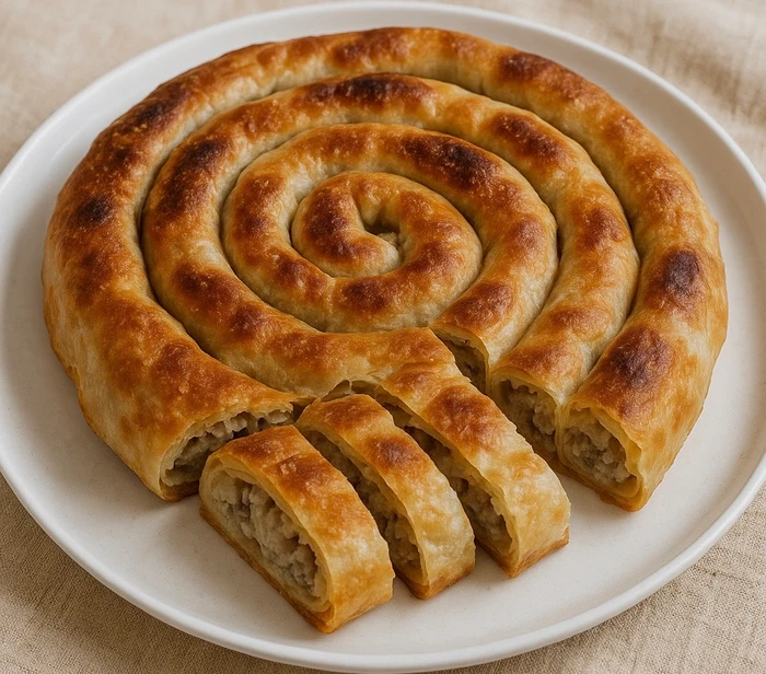 Bosnian Pastry With Minced Meat And Potatoes