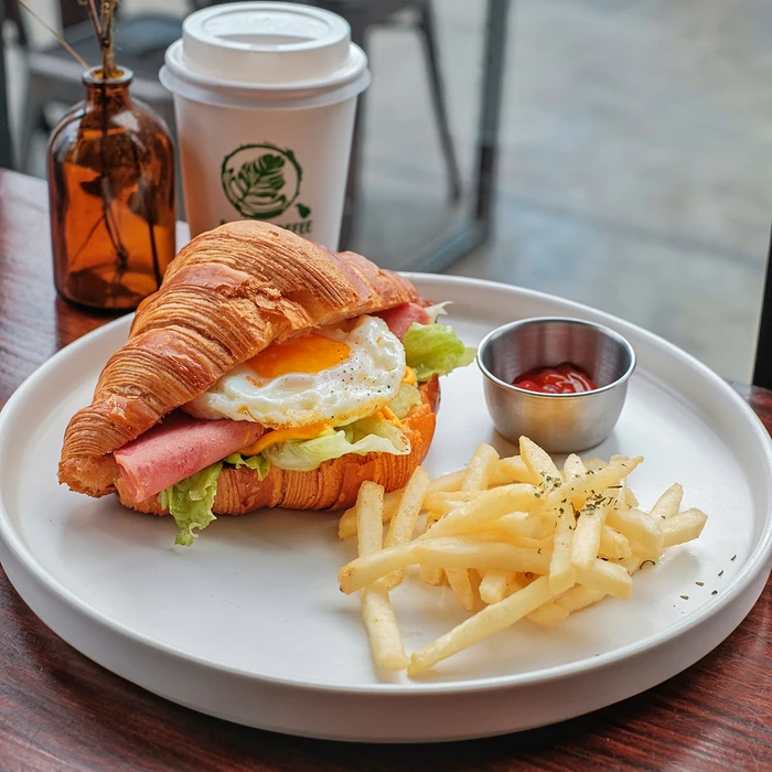 Croissant Sandwich & Fries