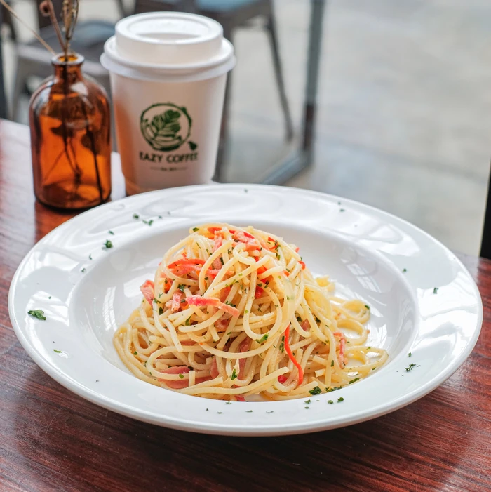 Aglio Olio Smoked Beef Spaghetti 