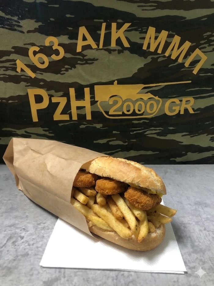 Chicken Nugget Sandwich With Fries